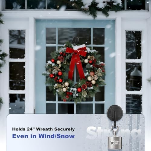 OUTXE Suction Cup Wreath Hanger, Upgraded Reef Hook - Image 2