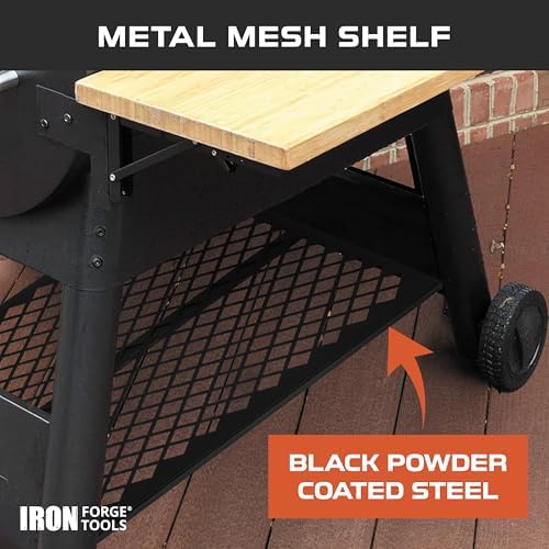 Iron Forge Tools Pellet Grill Storage Shelf, Black Powder Coated Steel - Image 4