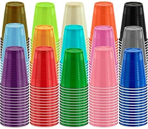 DecorRack 20 Party Cups 12 oz Disposable Plastic Cups for Birthday Party Bachelorette Camping Indoor Outdoor Events Beverage Drinking Cups (Gold, 20) - Image 5