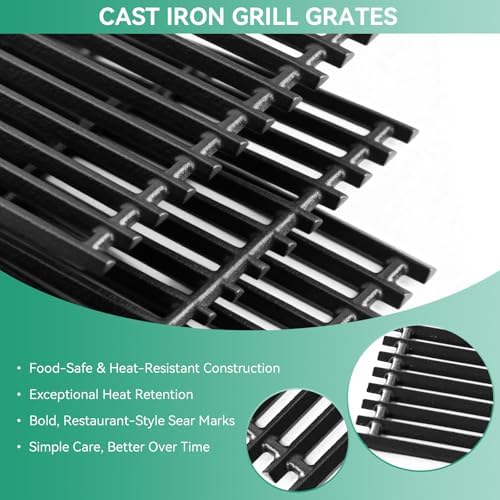 463242716 17" Cast Iron Grill Grates for Charbroil TRU Infrared 4 Burner 463255020 463257520 463276016 466242715 466242716, G533-0009-W1 Cooking Grates, Grill Replacement Part for Nexgrill 720-0882A - Image 4