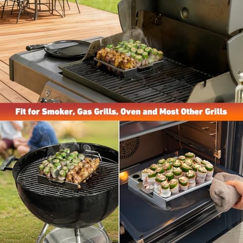 Skyflame Stainless Steel Jalapeno Grill Rack with Chili Pepper Corer Tool - Image 6
