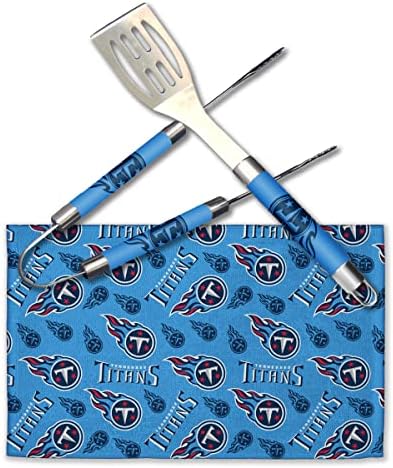 NORTHWEST NFL 3 Piece Team Color and Logo BBQ Grill Set: Spatula, Tongs, and Towel - Image 2