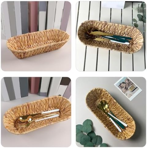 Rustic Woven Storage Serving Basket for Snacks and Cutlery - Image 3