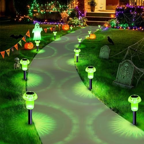 Priddop Solar Halloween Lights Outdoor Waterproof 8 Pack Halloween Decor by Priddop