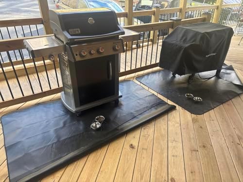 Fireproof Mat 2-Pack, Round Fire Pit Mat & Rectangle Grill Mat, 3-Layer Heat Resistant Deck Protector, Waterproof, Anti-Slip, for Patio, Grass & Outdoor Use (Round 48" & Rectangle 48" × 60") - Image 4