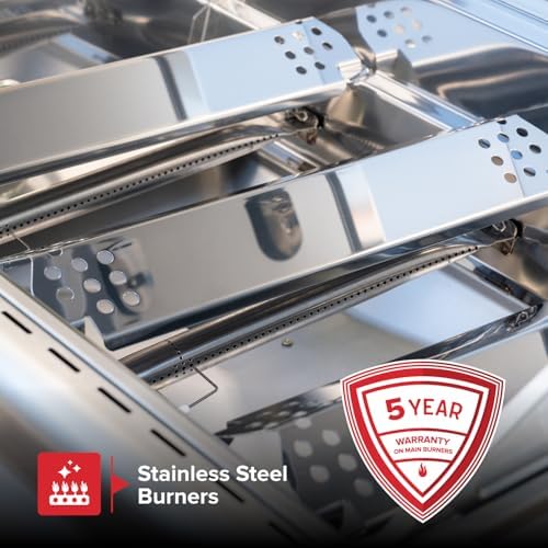 Nexgrill Propane 3-Burner Gas Grill, Stainless Steel with Foldable Shelves - Image 5