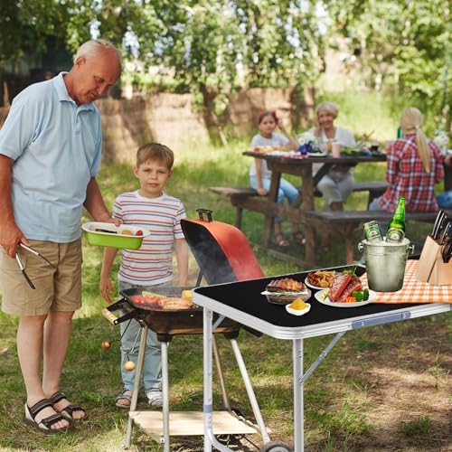 Outvita 6ft Portable Folding Camping Table Lightweight Suitcase Black - Image 2
