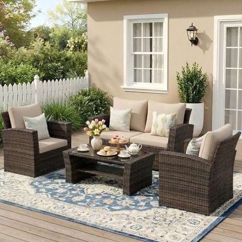 Wisteria Lane Patio Furniture Set, Wicker Outdoor Furniture for All Weather by WisteriaLane