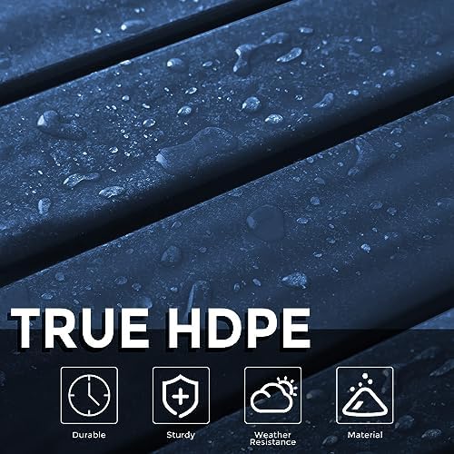 Adirondack Square Outdoor Side Table,2-Tier Storage Patio Side Table, HDPE End Tables for Backyard Pool Porch Garden Lawn - Image 6