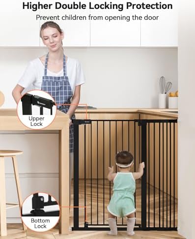 COMOMY 42" Extra Tall Baby Gate for Stairs, Fits 29.5" to 43.3" Openings - Image 6
