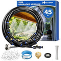Mellbree Misters for Outside Patio 45FT/14M, Pre-Assembled Misting Cooling System with 12 Brass Nozzles & 3/4" Adapter, Outdoor Mister for Patio, Garden, Greenhouse, Pavilion, Dog House, Chicken Coop by Mellbree