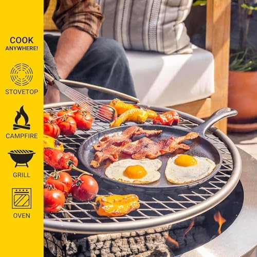 Lodge Round Seasoned Cast Iron Griddle, PFAS-Free, 10.5 Inches - Image 6