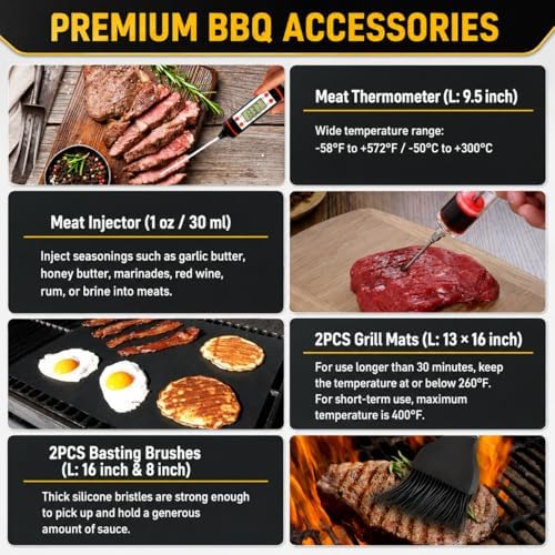 TAIMASI 34Pcs Heavy Duty Grill Accessories Grilling Gifts for Men - Image 6