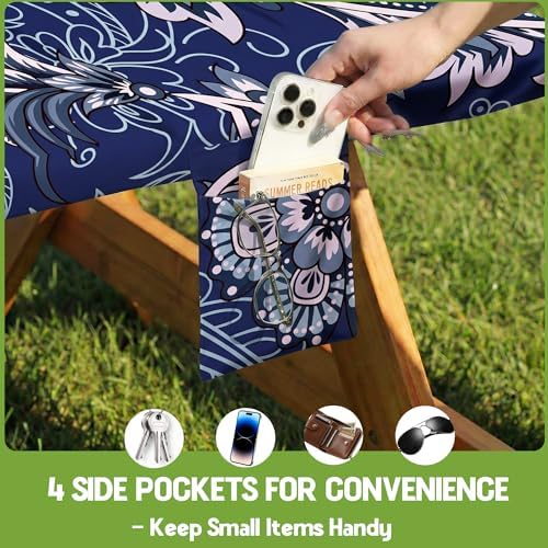 Picnic Table Cover with Bench Covers Waterproof Elastic Rectangle Reusable Folding Tablecloth Manteles Mantelería Camping Essentials Rv Car Travel Supplies Table Cloth Outdoor Road Trip Camper Gifts - Image 5