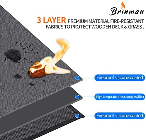 Large 65x40 inch under Grill Mats for Outdoor Grill - Double-sided Fireproof Fire Pit Mats for under Fire Pit Fireplace- Waterproof BBQ Mat under BBQ -Grill Floor Pad for Patio Deck Protector - Image 2