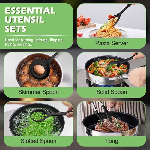 Homikit Silicone Cooking Utensil Set, 15pcs Kitchen Utensils with Holder - Image 5