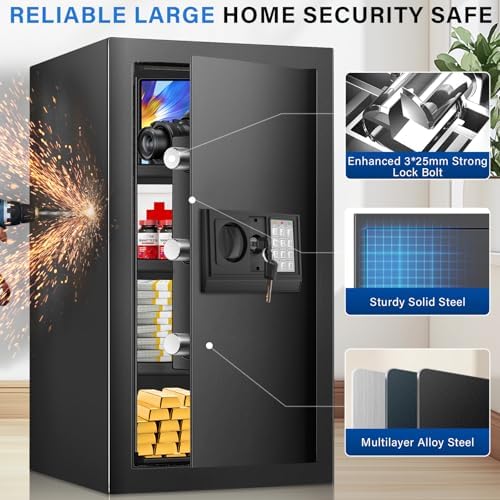 4.4 Cuft Safe Box, Home Safe with Fireproof Waterproof Bag (23.62'' H) - Image 3