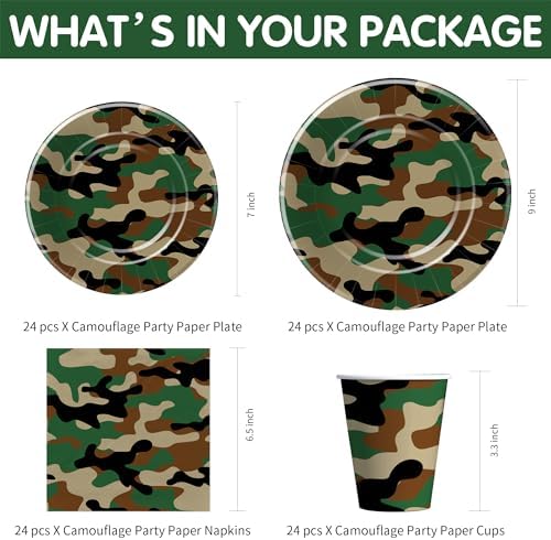 Camouflage Party Decorations, Camo Camouflage Themed Party Supplies - Image 2