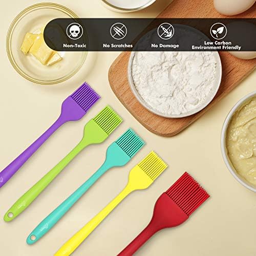 HOTEC 600℉ Heat Resistant Silicone Basting &Pastry Brush, Multicolor 5 - Image 5