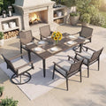 NATURAL EXPRESSIONS 7 Piece Patio Dining Set for 6, Wicker Swivel Chairs by NaturalExpressions