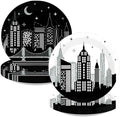 Grencian 50 Pcs New York City Skyline Paper Plates 9 Inch by Greencian