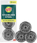 Scotch-Brite Stainless Steel Scrubbers, 3 Pack by Scotch-Brite