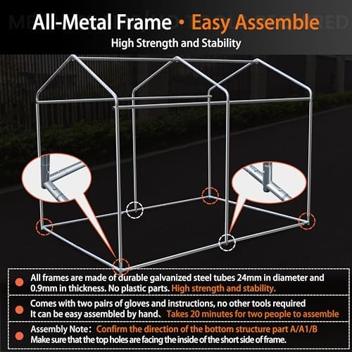 Bike Storage Shed 5.25x7.2FT Motorcycle Tent 420D Oxford Fabric - Image 3