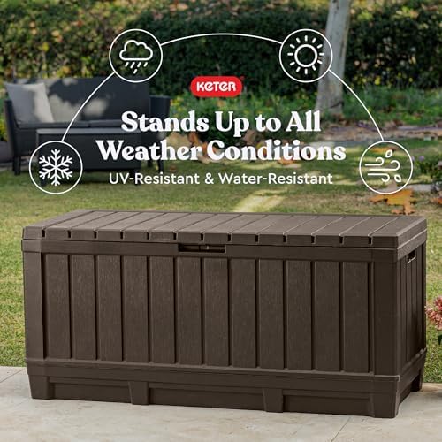 Keter Kentwood 92 Gal Outdoor Storage Box for Patio and Pool Accessories - Image 5