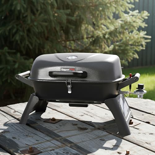 Royal Gourmet GT2006 Portable Tabletop Gas Grill with Foldable Legs, Gray - Image 2