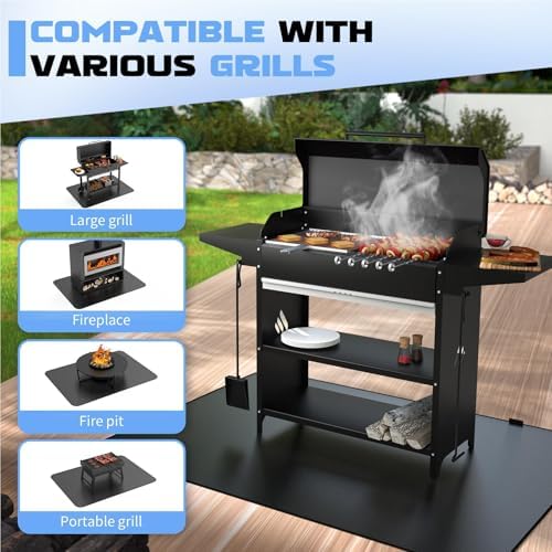 76 x 48 Grill Mat for Outdoor Grill, 20 mil Fire Resistant BBQ Pad - Image 5