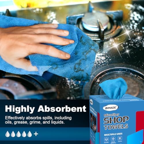 UNIMADE Shop Rags, 4 Boxes - 400 Sheets Microfiber Cleaning Cloth - Image 3