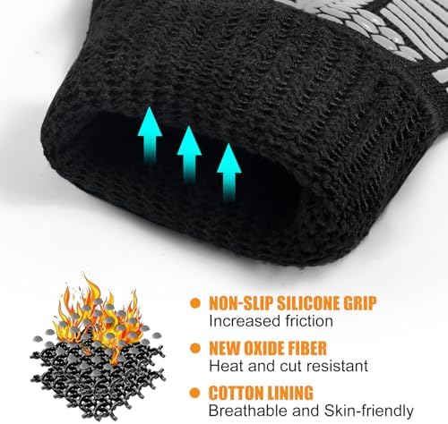 BBQ Gloves, 1472°F Heat Resistant with Silicone Grip Oven Mitts - Image 5