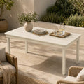 64" Rectangular Outdoor Dining Table, All-Weather HDPE Patio Table for 6-8 Person, Large Composite Wood Furniture with Umbrella Hole for Backyard Deck Garden Poolside, White by PatioKingdom