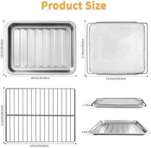 GWY 3-Pack Air Fryer Replacement Parts Compatible with Emeril Lagasse Dual Zone 25 QT Air Fryer Convection Toaster Oven, Includes Food-Grade Steel Mesh Basket, Wire Rack & Grill Pan, Dishwasher Safe - Image 2