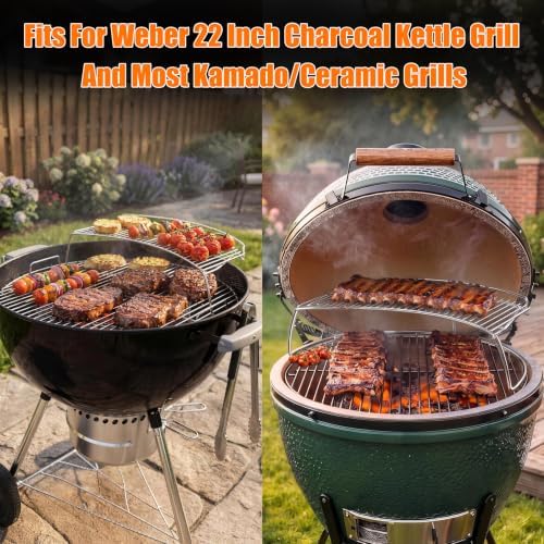 onlyfire Stainless Steel Warming Rack for Most Charcoal/Ceramic Grills - Image 5