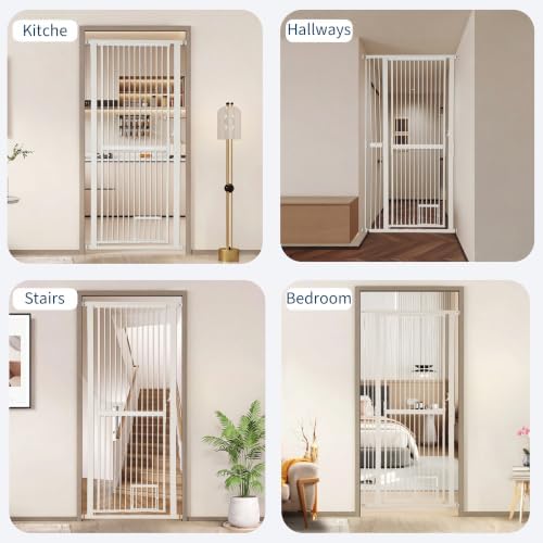 Extra Tall Cat Gate 30"-40.9" Adjustable for Doorway w/Cat Door - Image 6