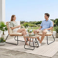 Tappio 3 Piece Outdoor Wicker Furniture Patio Bistro Set, Balcony Furniture Rattan Conversation Sets with Cushions, Wicker Patio Chairs Patio Furniture Set for Outdoor Poolside Garden by Tappio