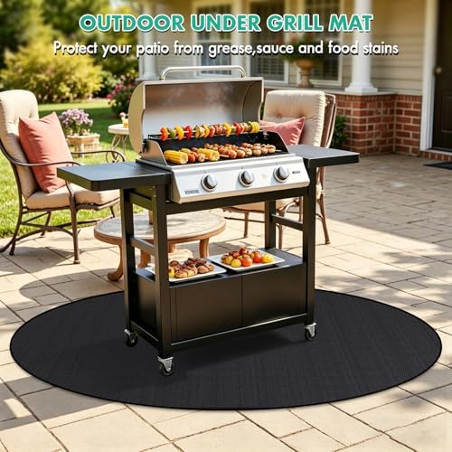 Round Fire Pit Mat 42 Inch, Fireproof Deck Protector, Heat Resistant Waterproof Pad for Patio, Lawn & Outdoor Fire Pit - Image 6