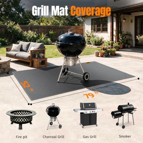 SHINESTAR 79×52 Inch Under Grill Mats for Outdoor Grill for Protection - Image 2