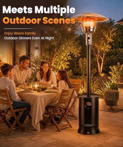 FOOWIN Patio Heater 48,000 BTU Outdoor Propane Heater with Wheels - Image 2