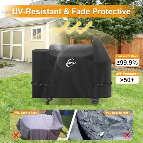 Kipiea 600D Heavy Duty Pellet Grill Cover for Pit Boss Austin XL & Rancher XL, Waterproof Wood Pellet Smoker Cover with Windproof Buckles, UV Resistant, No Tear, No Fading - Image 6