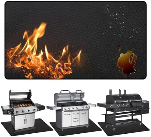 65" x 48" Under Grill Mat for Outdoor Grill, 2000°F Fireproof Deck Pad by ZCHLPTZUP