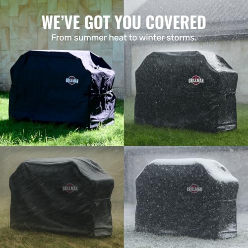 Grillman Waterproof BBQ Grill Cover for Outdoor Grills, 58 Inch, Black - Image 5