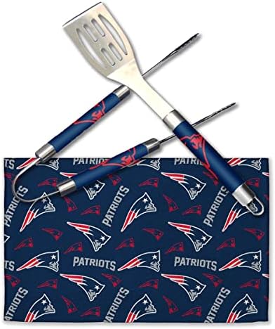 NORTHWEST NFL 3 Piece Team Color and Logo BBQ Grill Set: Spatula, Tongs, and Towel by Northwest