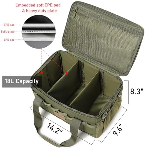 Tactical Camping Storage Bag 18L Utility Tote Bag Camp Kitchen and Trunk Organizer (Army Green) - Image 2