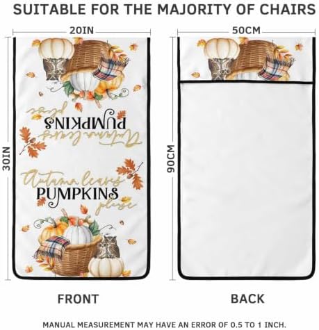 Fall Patio Dining Chair Covers 2 Pack Harvest Pumpkin Basket Outdoor Folding Chair Cover Non-Slip Chair Protectors Owl Maple Leaves Thanksgiving Camping Chair Slipcovers for Yard Lawn Garden Beach - Image 7