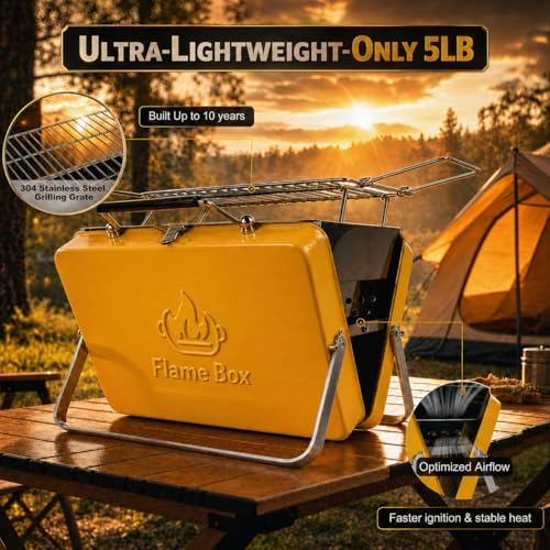 Ranger Portable Charcoal Grill, Compact Folding Camping BBQ - Image 5