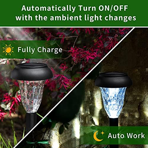 GIGALUMI Solar Lights Outdoor Waterproof Pathway Lights, 12 Pack Cold White - Image 4