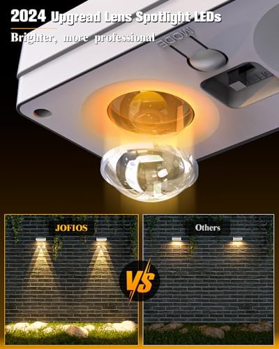 JOFIOS Solar Fence Lights 12 Pack, 50 Lumens Outdoor Fence Solar Lights with 12 Modes RGB Color Glow LED Solar Lights Outdoor Waterproof for Patio, Backyard, Deck, Fence, Railing.（White Shell） - Image 3