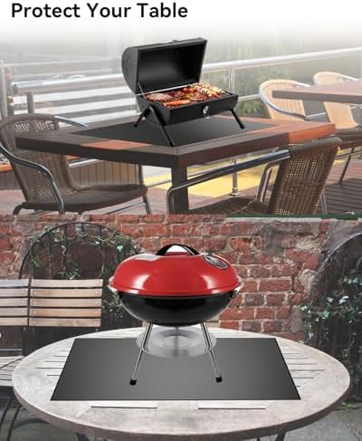 29×29 inch Heavy Duty Large Under Grill Mats for Outdoor Grill, Double-Sided Fireproof, Waterproof, Oil Proof Deck and Patio Protector, BBQ Mat Grill Floor Mats Fireplace Fire Pit Mat - Image 6